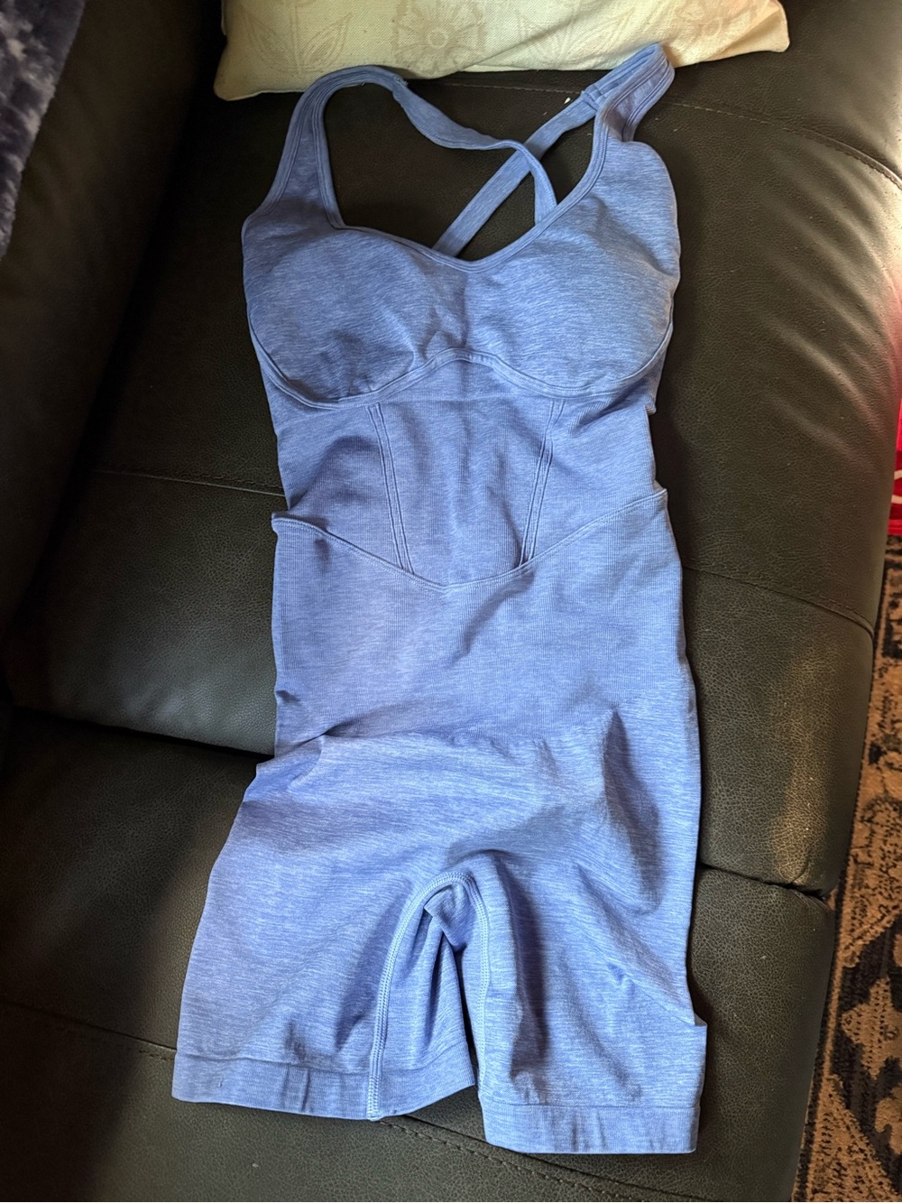 Light Blue Shaping Bodysuit with Built-In Support